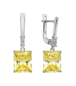 Серебряные серьги с крайола цирконом ‒ Mirserebra925.ru