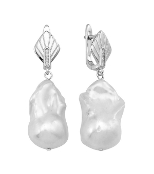 Серебряные серьги с жемчугом ‒ Mirserebra925.ru