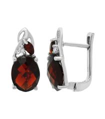 Серебряные серьги с гранатом – Mirserebra925.ru