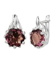 Серебряные серьги с родолитом – Mirserebra925.ru