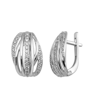 Серебряные серьги с цирконом ‒ Mirserebra925.ru