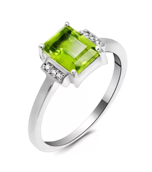 Серебряное кольцо с хризолитом – Mirserebra925.ru