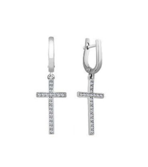 Серебряные серьги с цирконом ‒ Mirserebra925.ru