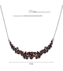 Серебряное колье с гранатом – Mirserebra925.ru