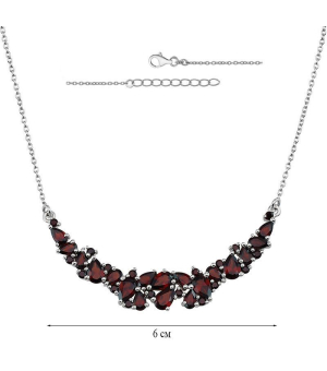 Серебряное колье с гранатом – Mirserebra925.ru