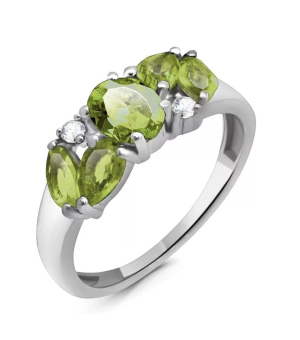 Серебряное кольцо с хризолитом – Mirserebra925.ru