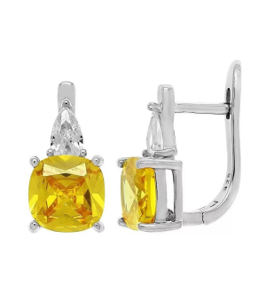 Серебряные серьги с цирконом ‒ Mirserebra925.ru