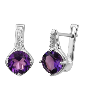 Серебряные серьги с аметистом ‒ Mirserebra925.ru