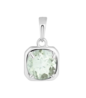 Серебряная подвеска с зеленым аметистом – Mirserebra925.ru