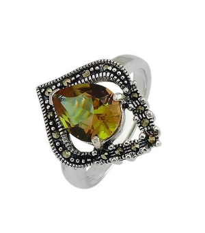 Серебряное кольцо с марказитом ‒ Mirserebra925.ru