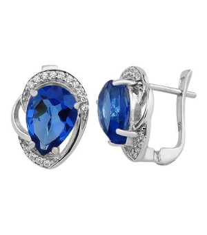 Серебряные серьги с танзанитом ‒ Mirserebra925.ru