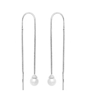 Серебряные серьги с жемчугом swarovski ‒ Mirserebra925.ru