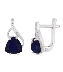 Серебряные серьги с сапфиром – Mirserebra925.ru