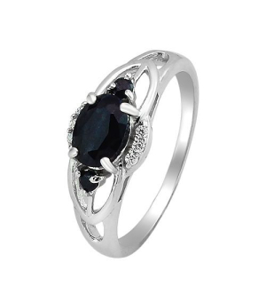 Серебряное кольцо с сапфиром – Mirserebra925.ru