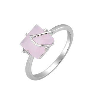 Серебряное кольцо с розовым кварцем – Mirserebra925.ru