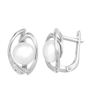 Серебряные серьги с жемчугом ‒ Mirserebra925.ru