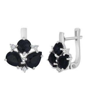 Серебряные серьги с сапфиром – Mirserebra925.ru