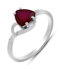 Серебряное кольцо с рубином – Mirserebra925.ru
