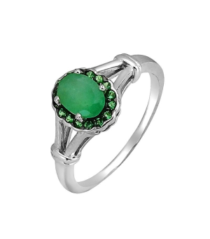 Серебряное кольцо с изумрудом – Mirserebra925.ru