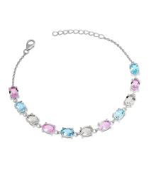 Серебряный браслет микс камней – Mirserebra925.ru