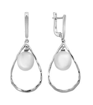 Серебряные серьги с барочным жемчугом ‒ Mirserebra925.ru