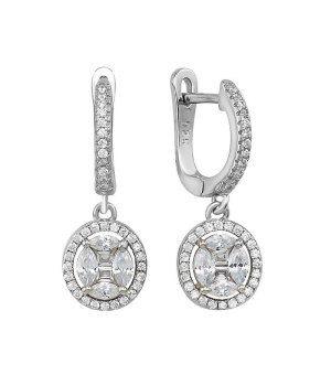 Серебряные серьги с цирконом ‒ Mirserebra925.ru