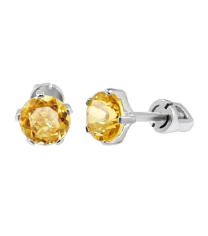 Серебряные серьги с цитрином – Mirserebra925.ru