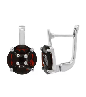 Серебряные серьги с гранатом – Mirserebra925.ru