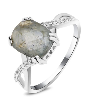 Серебряное кольцо с лабрадоритом ‒ Mirserebra925.ru