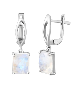 Серебряные серьги с лунным камнем – Mirserebra925.ru