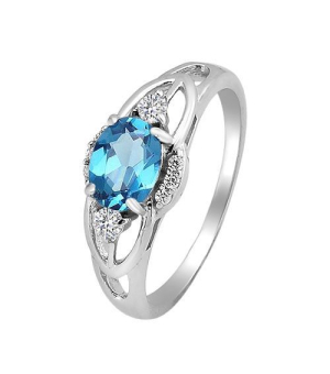 Серебряное кольцо с лондон топазом кварц ‒ Mirserebra925.ru