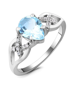 Серебряное кольцо с топазом ‒ Mirserebra925.ru