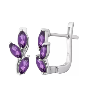 Серебряные серьги с аметистом ‒ Mirserebra925.ru