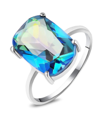 Серебряное кольцо с мистик кварцем ‒ Mirserebra925.ru