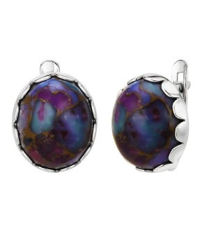 Серебряные серьги с бирюзой ‒ Mirserebra925.ru