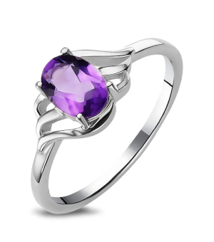 Серебряное кольцо с аметистом ‒ Mirserebra925.ru