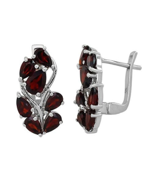 Серебряные серьги с гранатом – Mirserebra925.ru