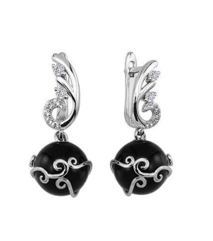 Серебряные серьги с жемчугом swarovski ‒ Mirserebra925.ru