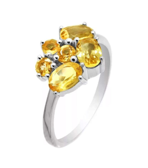 Серебряное кольцо с цитрином – Mirserebra925.ru