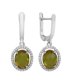 Серебряные серьги с султанитом ‒ Mirserebra925.ru