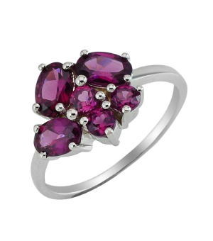 Серебряное кольцо с родолитом – Mirserebra925.ru