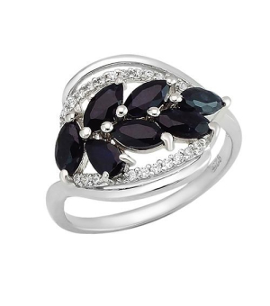 Серебряное кольцо с сапфиром – Mirserebra925.ru