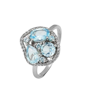 Серебряное кольцо с топазом ‒ Mirserebra925.ru