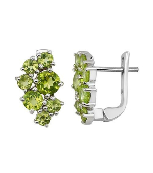 Серебряные серьги с хризолитом – Mirserebra925.ru