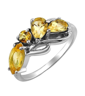 Серебряное кольцо с цитрином – Mirserebra925.ru