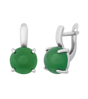 Серебряные серьги с нефритом – Mirserebra925.ru