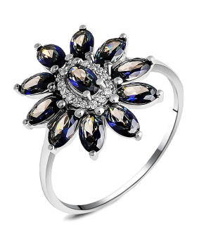 Серебряное кольцо с мистик кварцем ‒ Mirserebra925.ru