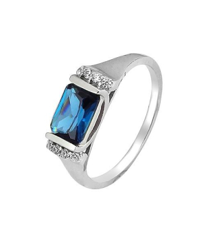 Серебряное кольцо с лондон топазом кварц ‒ Mirserebra925.ru