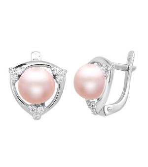 Серебряные серьги с жемчугом ‒ Mirserebra925.ru