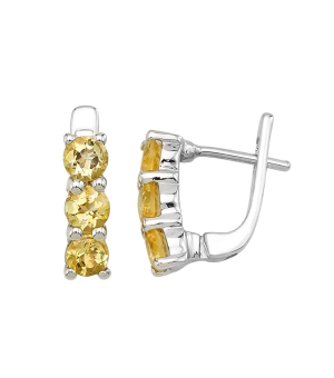 Серебряные серьги с цитрином – Mirserebra925.ru